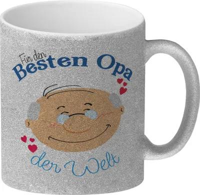 Produktbild von Für den besten Opa der Welt Glitzer-Kaffeebecher Großvater