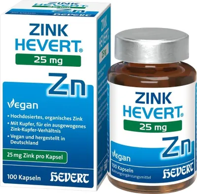 Produktbild von Zink Hevert 25 Mg, 100 St KAP