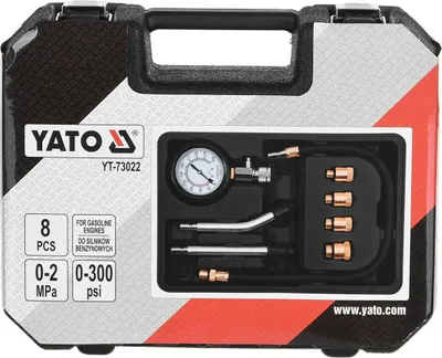 Zdjęcie produktu dla Compression Pressure Gauge For Gasoline Engines 8 Pcs. Yato Yt-73022