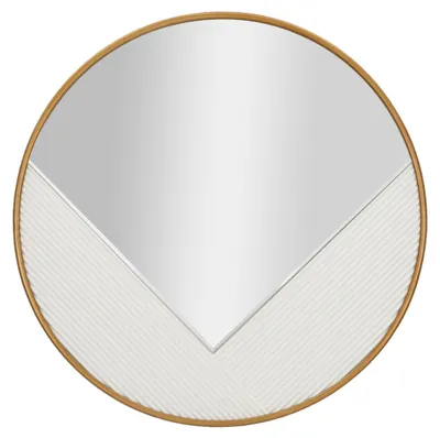 Image de FURNLUX Miroir mural Tolosa Blanc 80cm / Couleur principale : Blanc / Dimensions : 80 x 80 x 4 cm