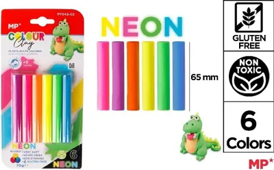 Zdjęcie produktu dla Plastelina 6 Kolorów Neon