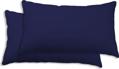 Produktbild von 2er Set Kissenbezug Kissenhülle Kopfkissenbezug Hüllen Uni Renforce Baumwolle, Farbe:navy / blau, Größe:40x80 cm