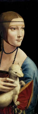 Produktbild von Leonardo Da Vinci Kunstdruck Bild - Dame Mit Dem Hermelin, ca. 1490 (158 x 53 cm)