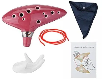Produktbild von Keramische 12-gatige Ocarina - Roter Keramik - Musikinstrument für Anfänger und Fortgeschrittene