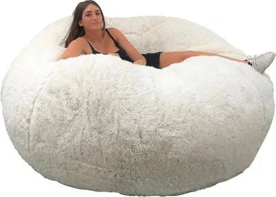Immagine prodotto di Pouf gigante finta pelliccia BANANAIR bianco 160 cm