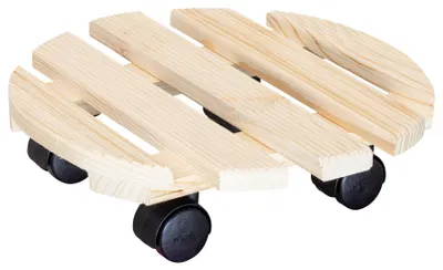 Produktbild von WAGNER Pflanzenroller PALETTI Ø 30 x 8 cm, für den Innenbereich, Buchenholz, natur, Tragkraft 100 kg, EU Ware - 20018101