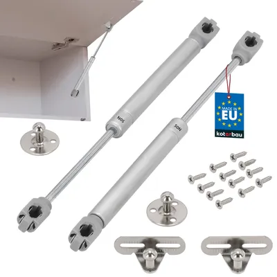 Obrázok produktu pre KOTARBAU® Sada 2 klapiek plynová vzpera 50 N strieborná plynová vzpera nábytok tlmič nárazov kuchynská linka plynová vzpera tlmič dverí skrinky softclose