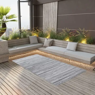 Produktbild von Outdoor-Teppich ARAKIL in Grau, 190x290 cm, aus PP – Heim & Garten, Rasen & Garten, Garten & Balkon, Gartenteppiche & Picknickdecken, 2.53 kg
