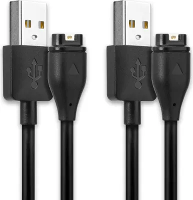 Produktbild von 2x subtel Ersatz USB Ladekabel kompatibel mit Garmin Fenix 8, 7 / Forerunner 255, 265, 965, 165, 55 / Venu 3, 3S, 2 / Vivoactive 5 / Enduro 3 - Smartwatch Connector auf USB A 2.0 Datenkabel 1m 1A