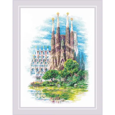 Zdjęcie produktu dla Zestaw do haftu krzyżykowego Riolis "Sagrada Familia", wzór liczony, 30x40cm