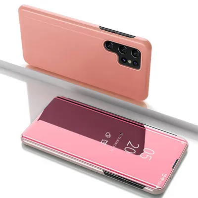 Zdjęcie produktu dla Clear View Case etui do Samsung Galaxy S25 Ultra pokrowiec z klapką - różowe