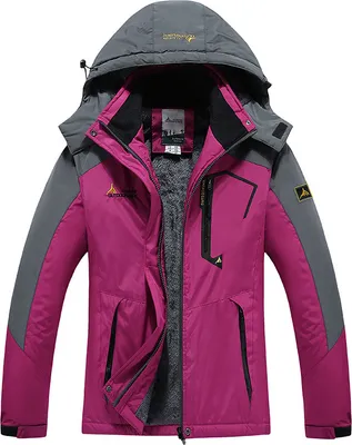 Produktbild von Winterjacke Damen-Skijacke, wasserdichte, thermogefütterte Outdoor-Jacke, abnehmbare Softshell-Winterjacke mit Kapuze