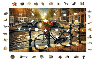 Produktbild von Fahrrad in Amsterdam Holzpuzzle (2D)