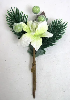 Produktbild von Künstlicher Pick Weihnachsstern weiss-grün ca.12cm