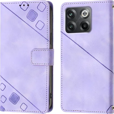 Image de Etui pour OnePlus 10T 5G Etui portefeuille en cuir gaufré avec fonction stand Violet
