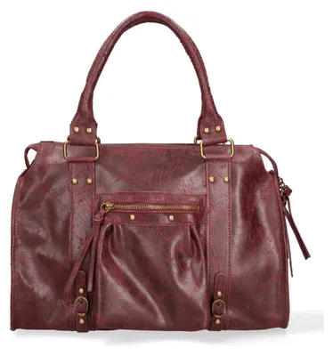 Produktbild von Elara Damen-Schultertasche aus echtem Wildleder Blau Italy Blue Jeans UNICA 41x28x13 cm