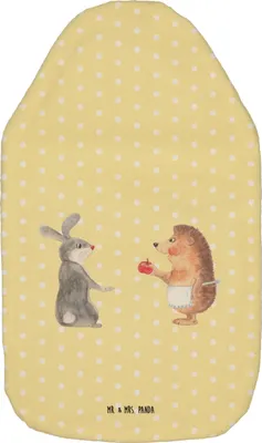 Produktbild von Mr. & Mrs. Panda Wärmekissen Hase Igel - Gelb Pastell - Geschenk, Trösten, Herzschmerz, Lustige Sprüche, Liebe Spruch, und, Wärmflasche, Wärmflaschen, mit Bezug