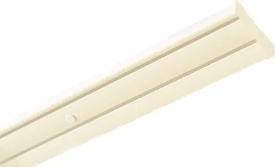 Produktbild von 2- läufig 330 cm Gardinenstange Innenschiene Decke weiße Schiene Vorhangschiene Gardinenschiene, Innenlaufrollen mit Faltenhaken