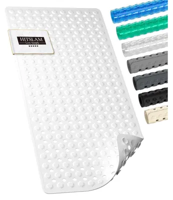 Zdjęcie produktu dla Mata antypoślizgowa do wanny, 89 x 40 cm, biała, wykonana z PVC, odporna na pleśń, można prać w pralce