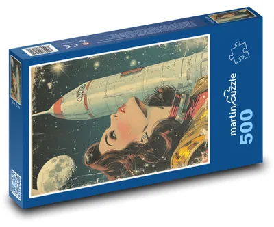 Obrázok produktu pre Puzzle 500 Astronautka s Raketou - martinpuzzle