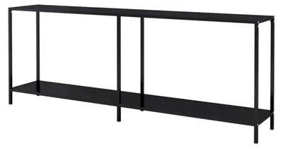 Produktbild von Konsolentisch Beistelltisch Flurtisch Sideboard Ablagetisch Wandtisch Glastisch Schwarz 200x35x75,5cm