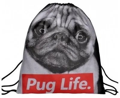 Zdjęcie produktu dla Worek plecak z nadrukiem Pug Life A4