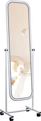 Produktbild von CLP Standspiegel Medusa mit Laufrollen neigbar und 360 Grad drehbar weiß