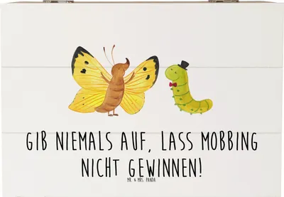 Produktbild von Mr. & Mrs. Panda Box Mobbing bewältigen 22 x 15 cm - Weiß - Geschenk, Stärke, Trost, schmuckbox, Aufmunterung, Zuversicht, Mitgefühl, Holz Aufbewahrungsbox, fotobox