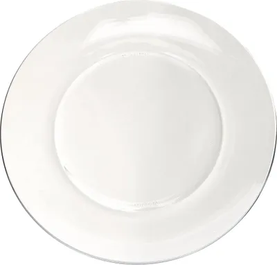 A white plate is shown from a top-down view against a white background.