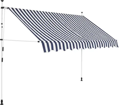 Produktbild von Einziehbare Markise Handbetrieben 250 cm Blau/Weiß Gestreift