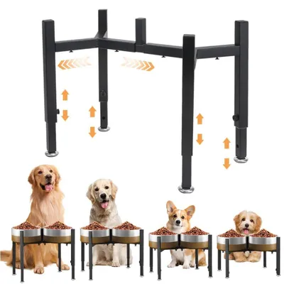Produktbild von Solidchoice – Verstellbarer Futternapfhalter für Hunde mit 4 Höhen, geeignet für kleine und große Hunde