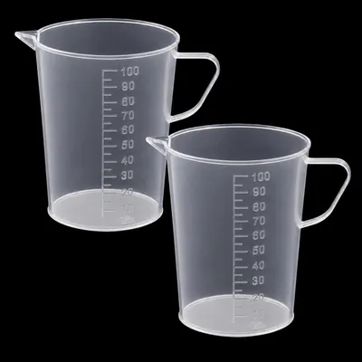 Produktbild von Messbecher Set 2 Stück 100ml Transparent Hitzebeständig mit Skala