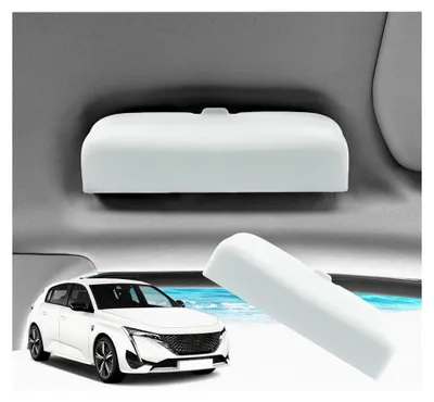 Produktbild von Sonnenbrillenhalter für Peugeot 308 508 SW GT Hybrid 2014-2025 2026, Aufbewahrungsbox Organizer, Peugeot 308 Zubehör (Weiß)
