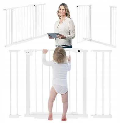 Produktbild von Baby Dan Schutzgitter für Treppen und Türen, Weiß, 74-105 cm