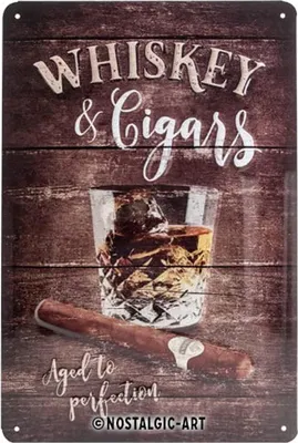 Image de Nostalgic-Art - Plaque en métal 20 x 30cm - Open Bar - Whiskey