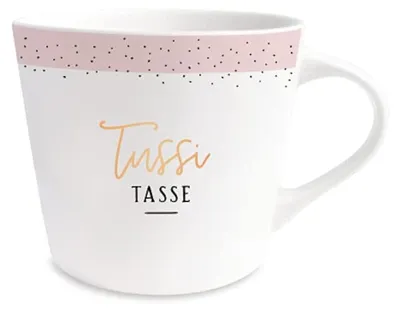 Porzellan-Kaffeetasse mit echtem Gold, 420 ml, Weiß, Modern