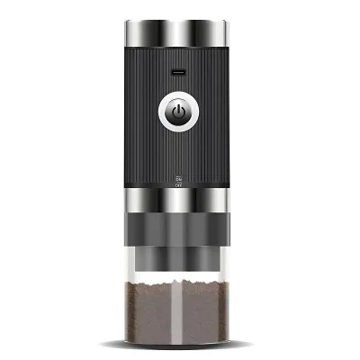 Image de Moulin à café électrique à 5 niveaux de réglage et arrêt automatique Moulin à café portable sans fil avec bac transparent Chargement de type C pour la maison, le bureau, le camping et les voyages