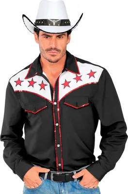 Produktbild von Rodeo Western Cowboy Hemd als Kostümzubehör Größe: L/XL