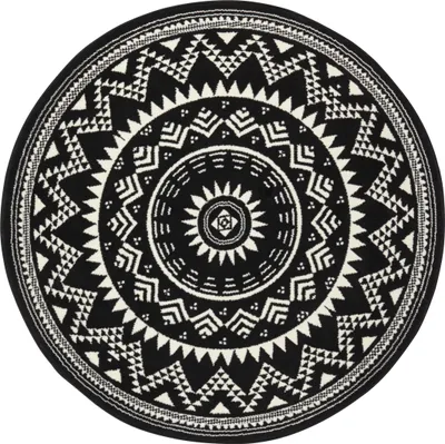 Obrázek produktu pro 140x140 (průměr) kruh Kusový koberec Celebration 103441 Valencia Black kruh