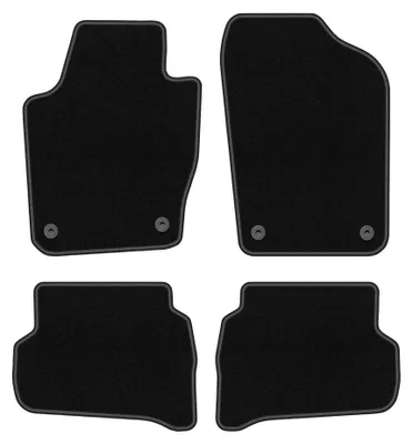 Image de Tapis de sol en moquette pour Seat Ibiza IV 6J 2008-2017 (à hayon/ST/break) – jeu 4 pièces, noirs, sur mesure – Wielganizator BASIC