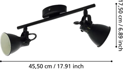 Obrázek produktu pro EGLO SERAS 2, Bodová světla, GU10, 2 žárovek, 220-240 V, Černá