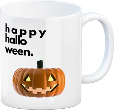 Produktbild von Happy Halloween Kürbis Kaffeebecher
