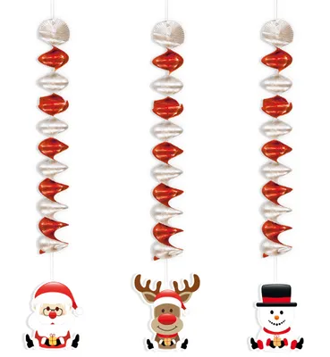 Produktbild von 3 Stück Nikolaus Weihnacht Rotorspiralen 60 cm Lang Party Karneval Fasching