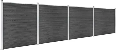 Produktbild von vidaXL Zaunelement Set WPC 699x186 cm Schwarz