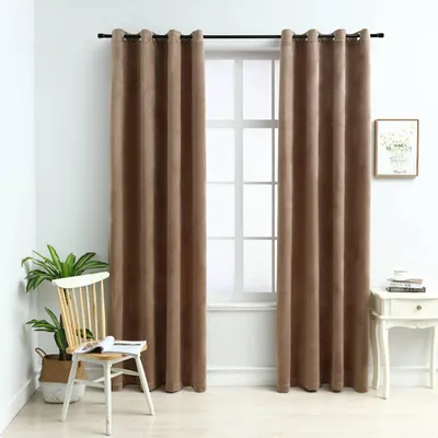 Zdjęcie produktu dla Vidaxl -Vorhang Blackout mit Ringen 2 ST 140x245 cm Samt Beige