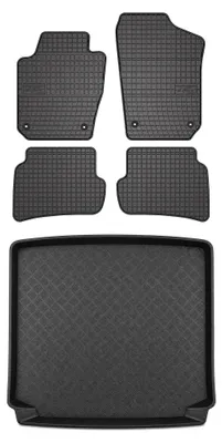 Produktbild von Gummimatten + Kofferraumwanne für Seat Ibiza IV 6J 2010-2017 (Kombi) – Schwarz, passgenau – Wielganizator SolidPRO
