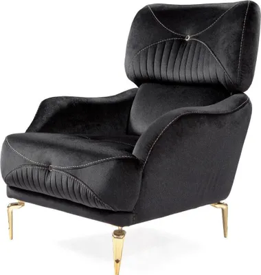 Obrázek produktu pro Designer Schwarzer Textil Sessel Einsitzer Modern Polster Möbel Wohnzimmer
