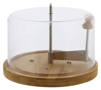 Produktbild von NEUSTANLO Käsehobel mit Haube Ø 21,7 cm |es Bambusholz | perfekt für Tête de Moine & andere Käsesorten | hygienische Aufbewahrung | langlebig & multifunktional