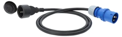 Produktbild von Adapterleitung Adapterkabel Schuko Kupplung CEE Stecker H07RN-F 3G 2,5 mm² 1,5 m 230V 16A 3-polig