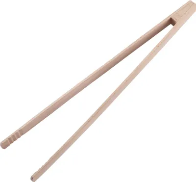 Produktbild von Thiru Grillzange 32 cm aus robustem Buchenholz mit Wellenprofil